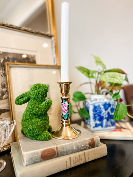 Cloisonne Floral Candlestick