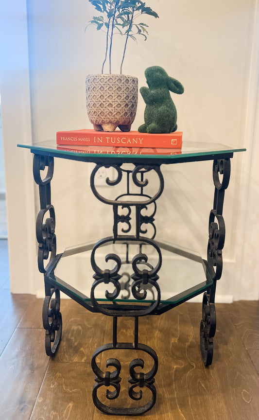 Chinoiserie Wrought Iron Side Table