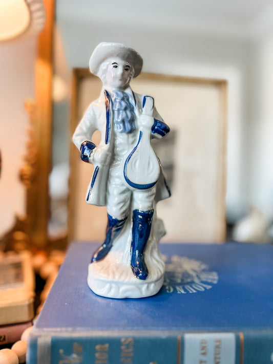 Blue & White Musician Figurine