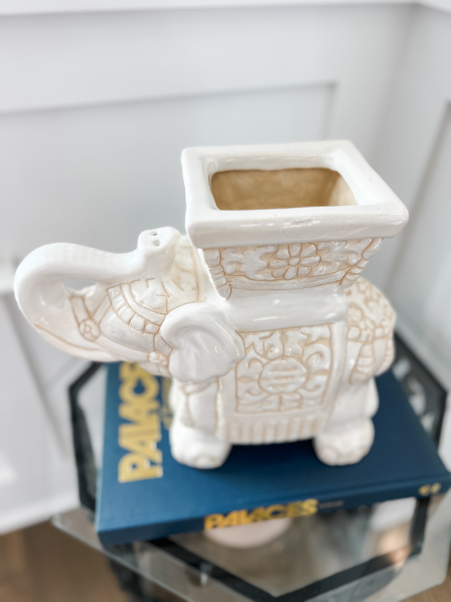 Vintage Ceramic Elephant Planter